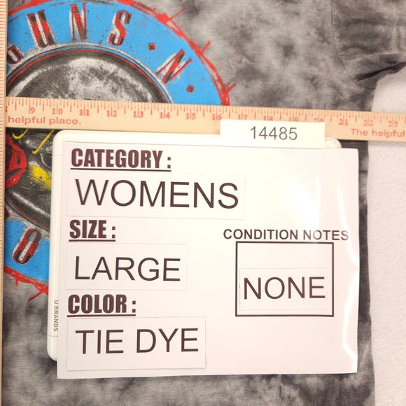 Guns N Roses Band Short Sleeve Graphic Shirt Womens Size Large L Tie Dye - Picture 7 of 9